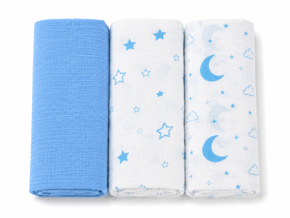 Vioraa Baby 2-Layer Muslin Swaddle Blankets – Pack of 3