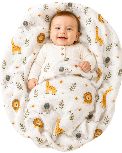Vioraa Baby 2-Layer Muslin Swaddle Blankets – Pack of 2