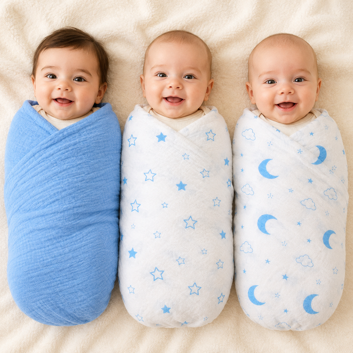 Vioraa Baby 2-Layer Muslin Swaddle Blankets – Pack of 3