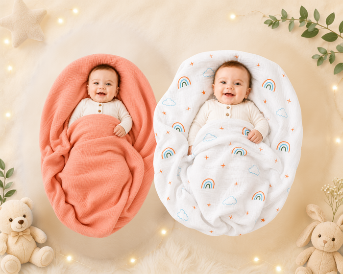 Vioraa Baby 2-Layer Muslin Swaddle Blankets – Pack of 2