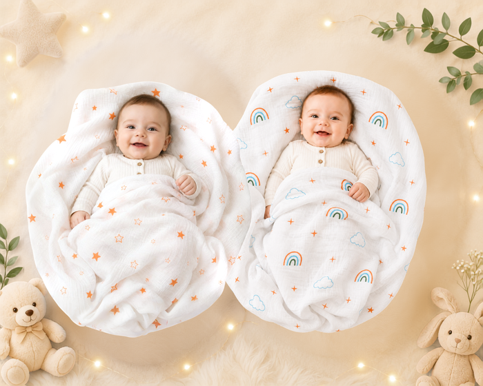 Vioraa Baby 2-Layer Muslin Swaddle Blankets – Pack of 2