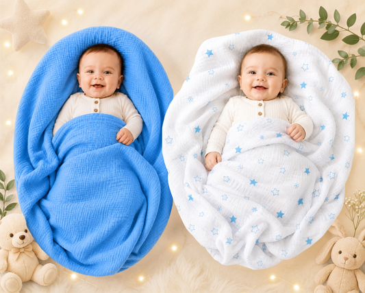 Vioraa Baby 2-Layer Muslin Swaddle Blankets – Pack of 2