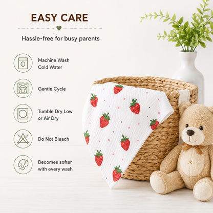Vioraa Baby 6-Layer Muslin Washcloths – Pack of 5