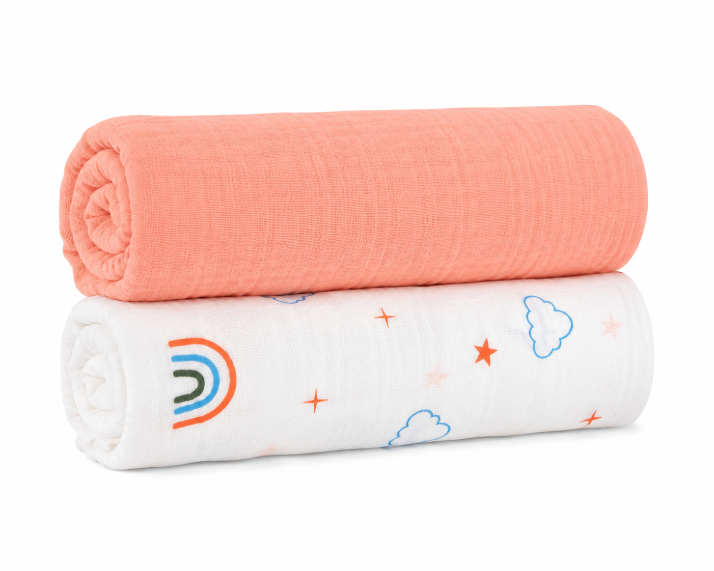 Vioraa Baby 2-Layer Muslin Swaddle Blankets – Pack of 2