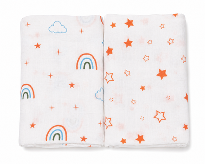 Vioraa Baby 2-Layer Muslin Swaddle Blankets – Pack of 2