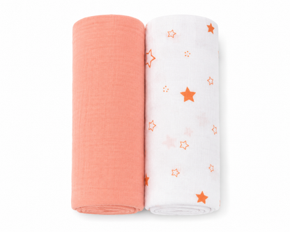 Vioraa Baby 2-Layer Muslin Swaddle Blankets – Pack of 2