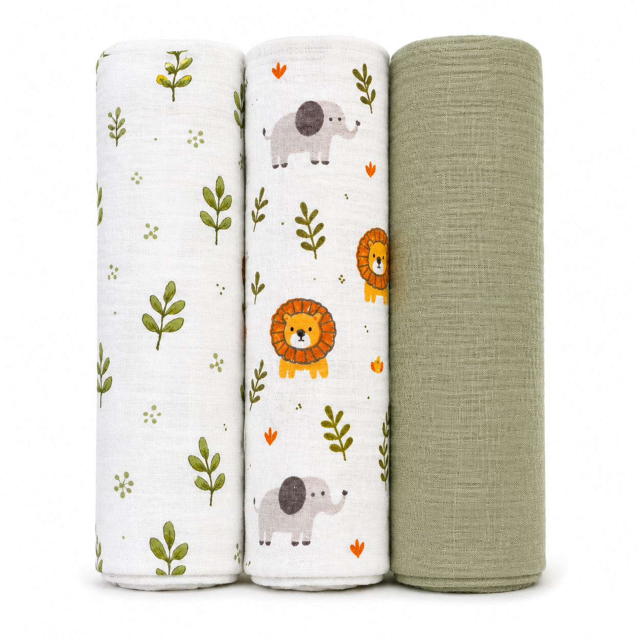Vioraa Baby 2-Layer Muslin Swaddle Blankets – Pack of 3